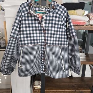 THE GREAT. Checkered Jacket in Black and White